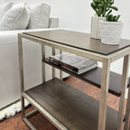 Padena 3-Piece Metal Frame Wood Living Room Coffee Table Set