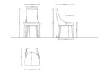 Shubert Vegan Leather and Velvet Dining Chair