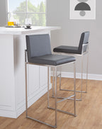 30" Contemporary High Back Barstool Set