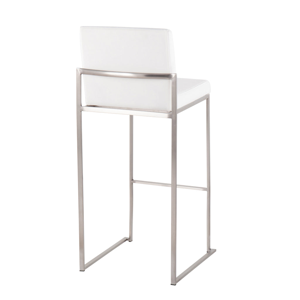 30" Contemporary High Back Barstool Set of Three