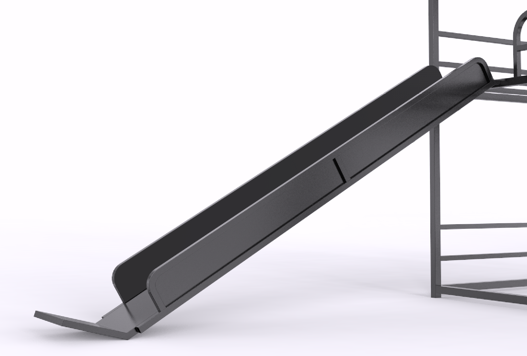 Metal Full Size Loft Bed with Slide and Ladder
