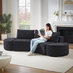 106.3-Inch V-Shaped Modular Sofa Set in Chenille Fabric
