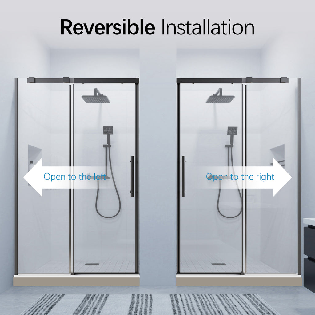 46-48" W * 76" H Frameless Single Sliding Shower Door