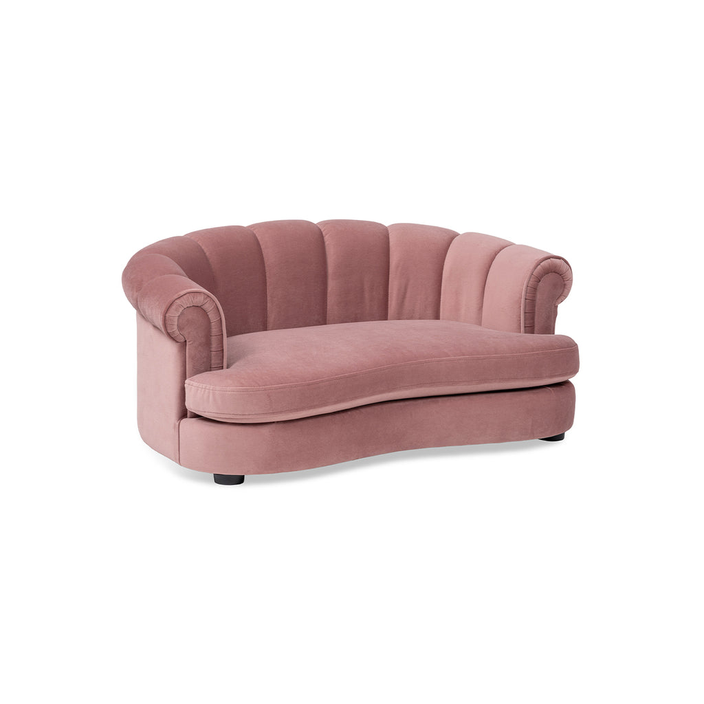 Halle 35.5" Rolled-Arm Dog Bed with Channel-Tufted Back