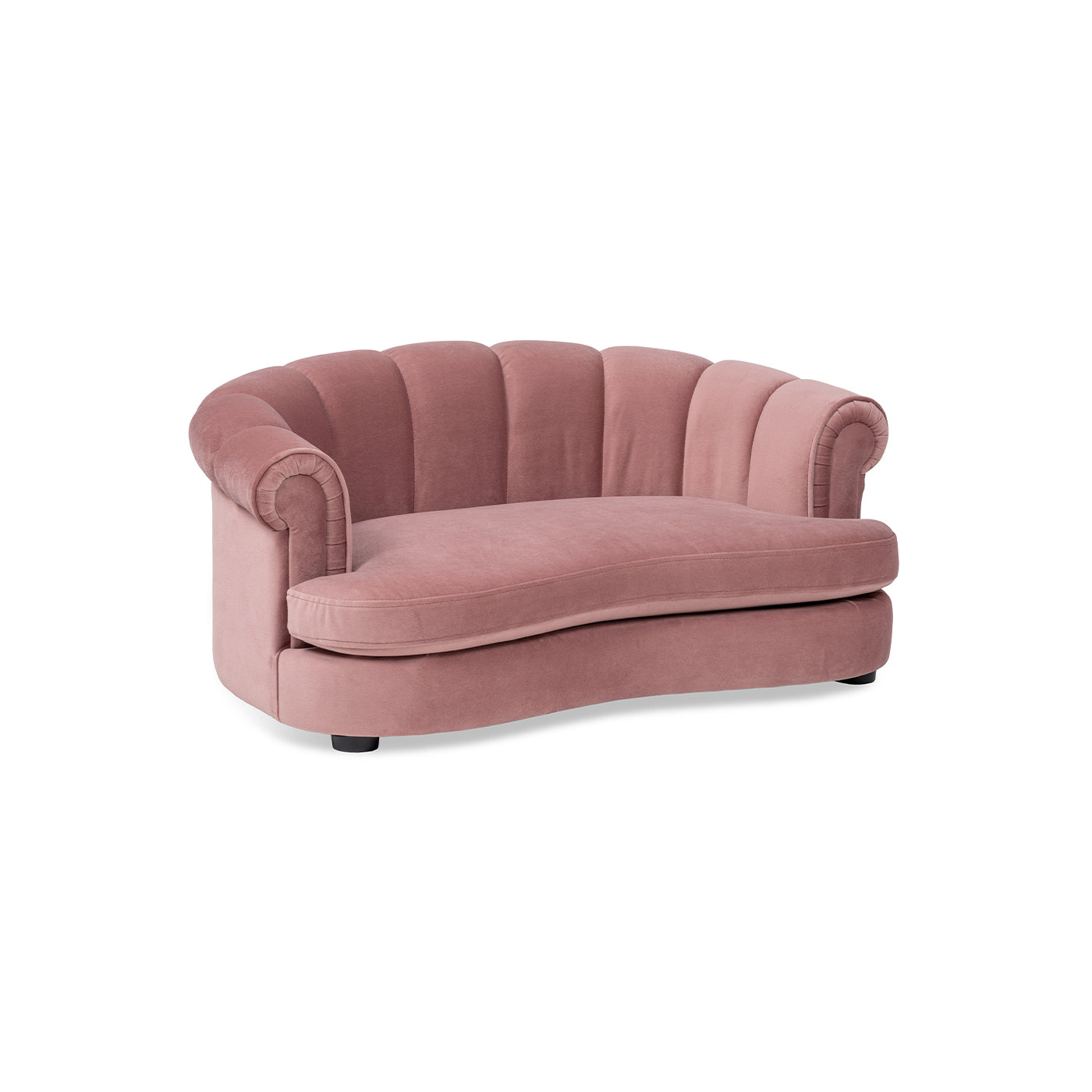 Halle 35.5" Rolled-Arm Dog Bed with Channel-Tufted Back