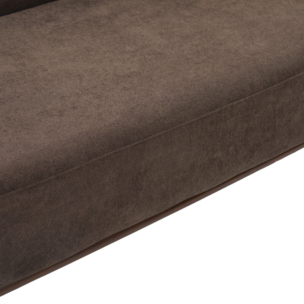81 in. Curved Velvet Sofa with Wooden Base