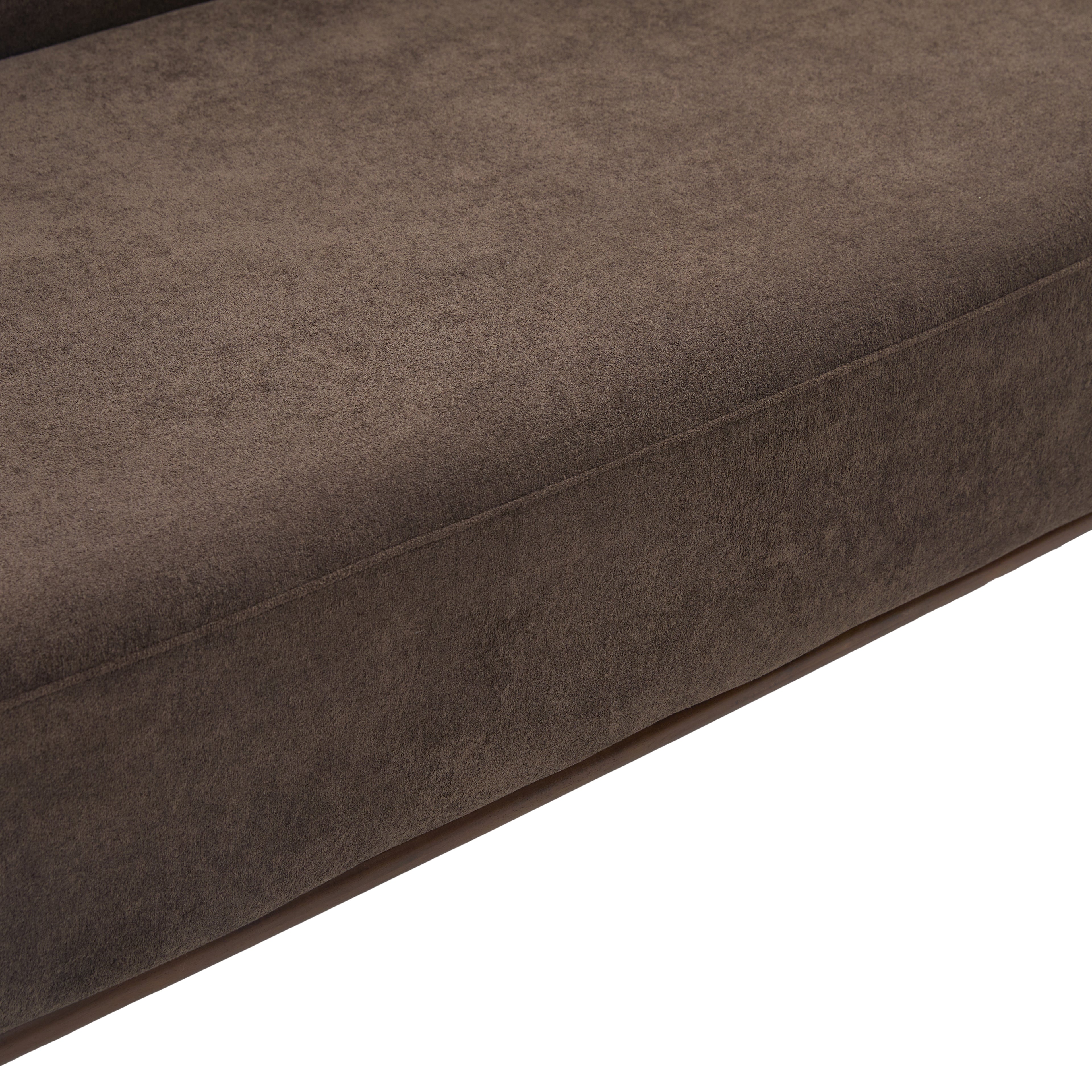 81 in. Curved Velvet Sofa with Wooden Base