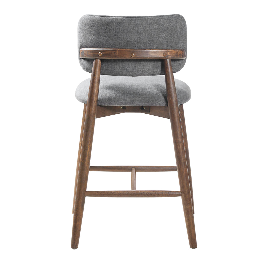 25.7 Inch Seat Height Fabric & Rubberwood Bar Stool