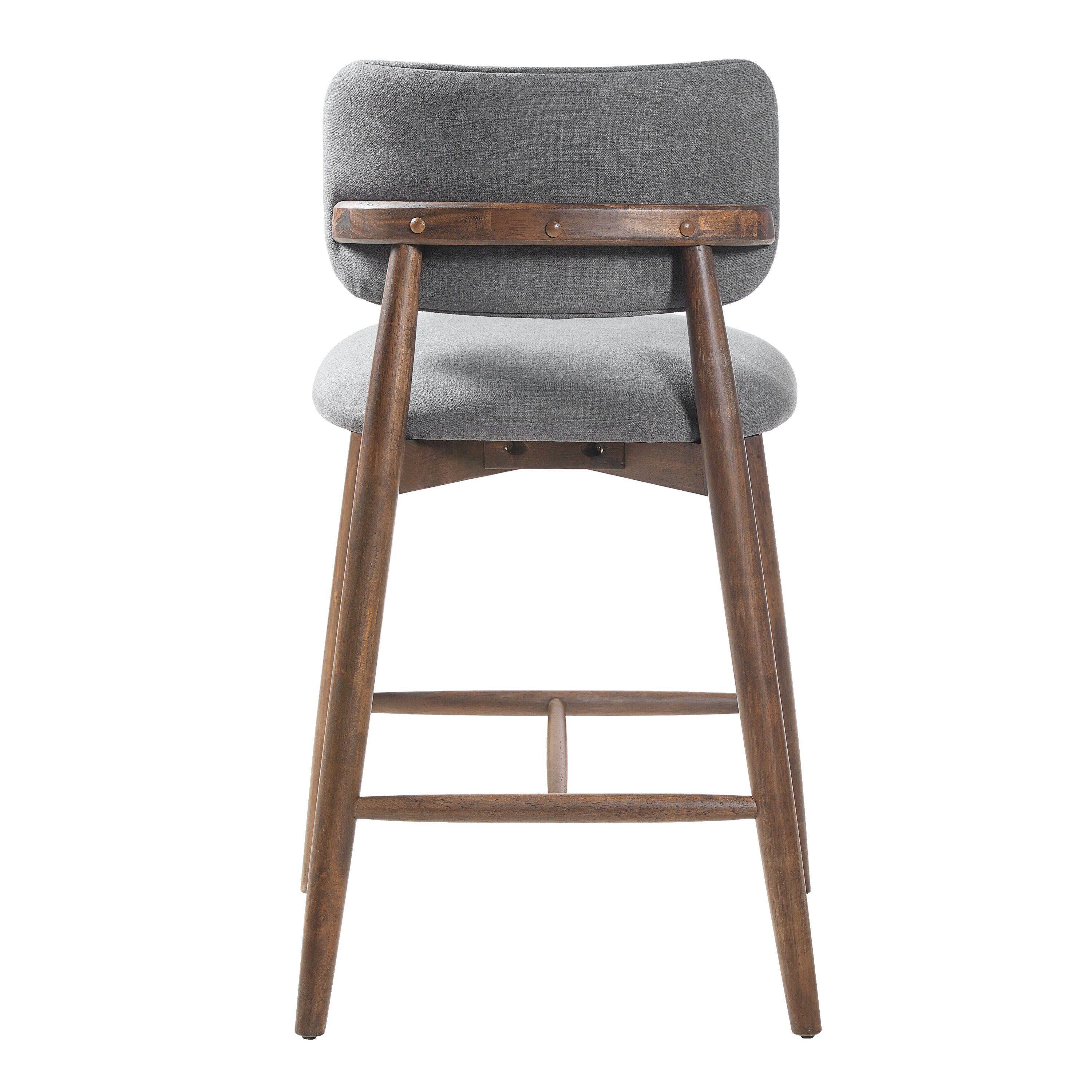 25.7 Inch Seat Height Fabric & Rubberwood Bar Stool