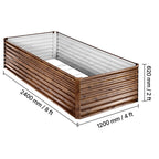 Galvanized Raised Garden Bed - 8 x 4 x 2 ft