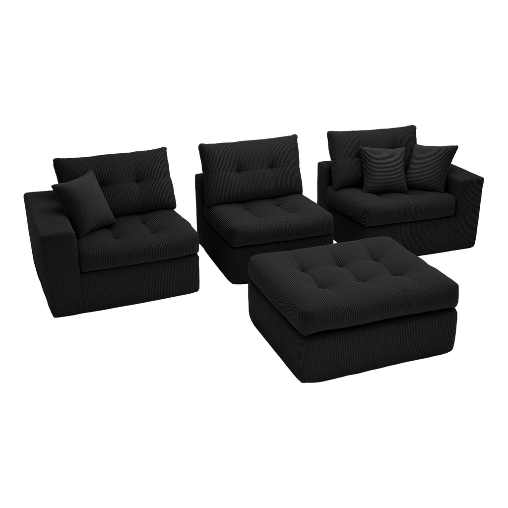 Corduroy Corner Chaise Compression Sofa Bed