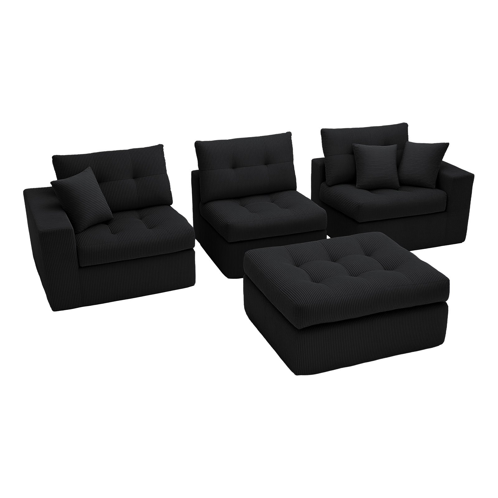 Corduroy Corner Chaise Compression Sofa Bed