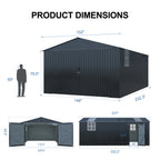 Outdoor Storage Shed 20x13 FT, Metal Garden Shed
