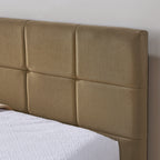 Full Size Upholstered Tufted Bed Frame in Brown Velvet