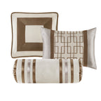 7 Piece Comforter Set - Taupe/Brown King