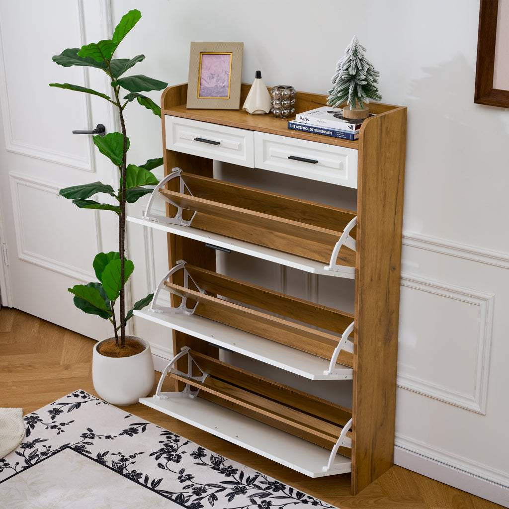 Narrow Shoe Storage Cabinet for Entryway