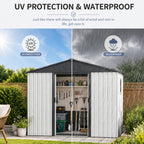 8ft x 4ft Outdoor Metal Storage Shed with Window
