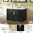 30" Vintage Bathroom Vanity with Ceramic Sink
