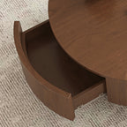 35.43 Inch Drum Shaped Round Coffee Table