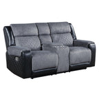 Alicia Grey/Black Reclining Sofa and Loveseat