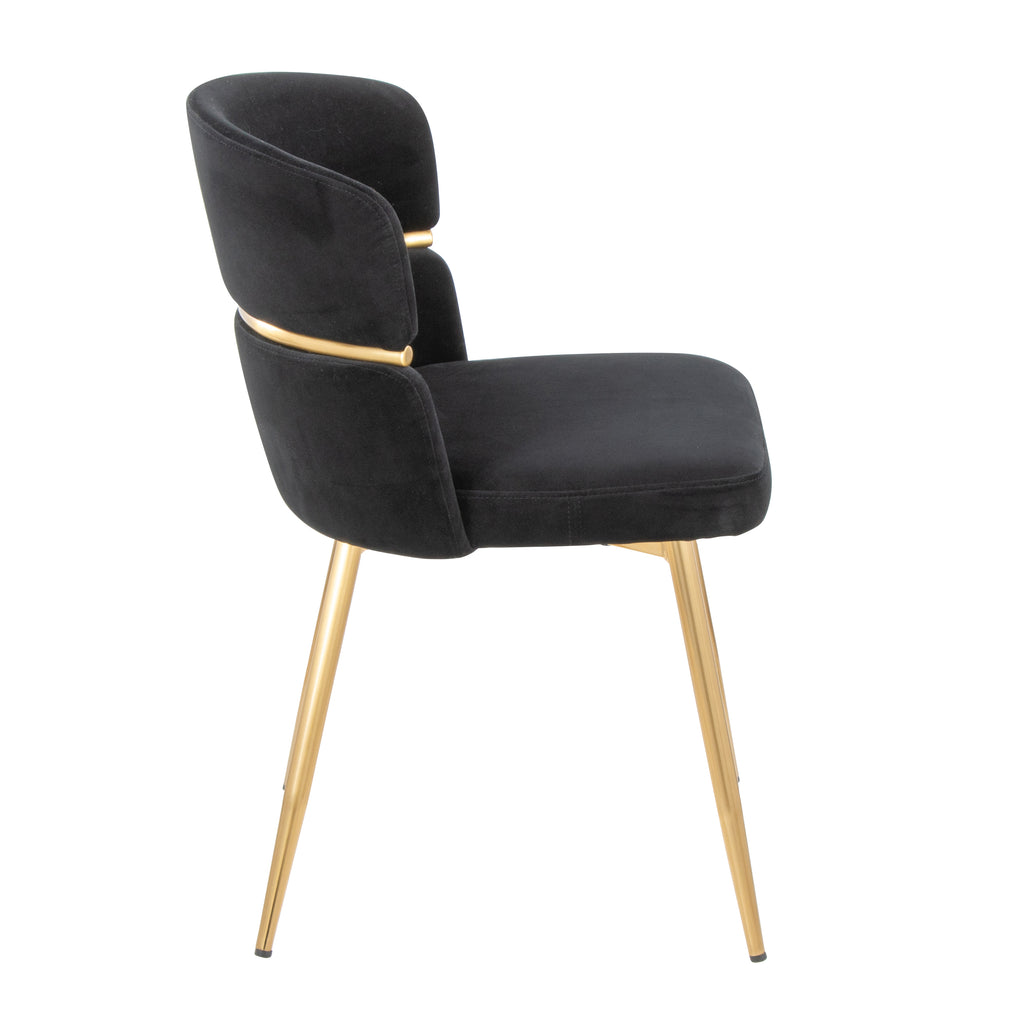 Dining Chair Set in Velvet and Gold