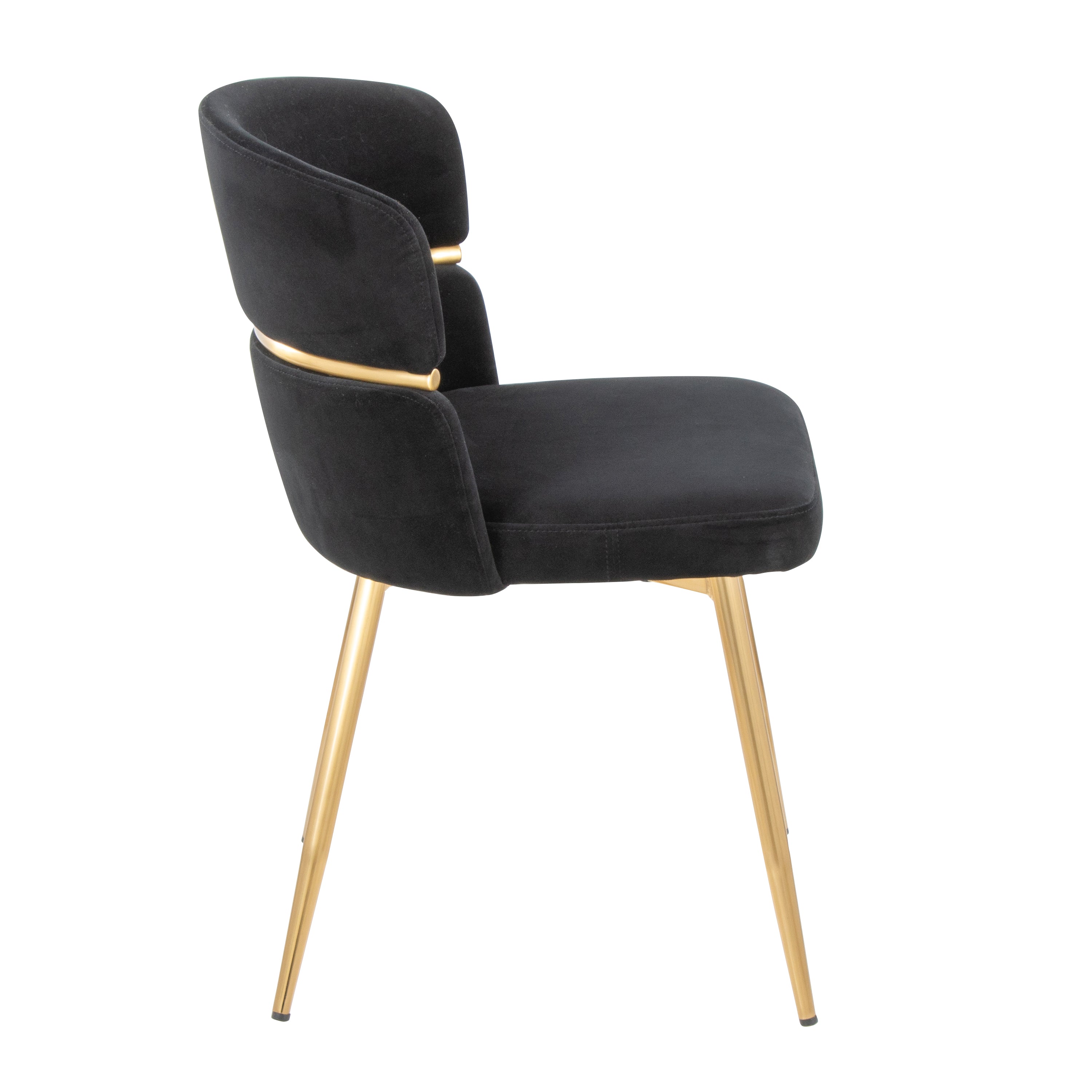 Dining Chair Set in Velvet and Gold