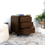 Lionel Mid Century Modern Solid Wood 3-Drawer Nightstand
