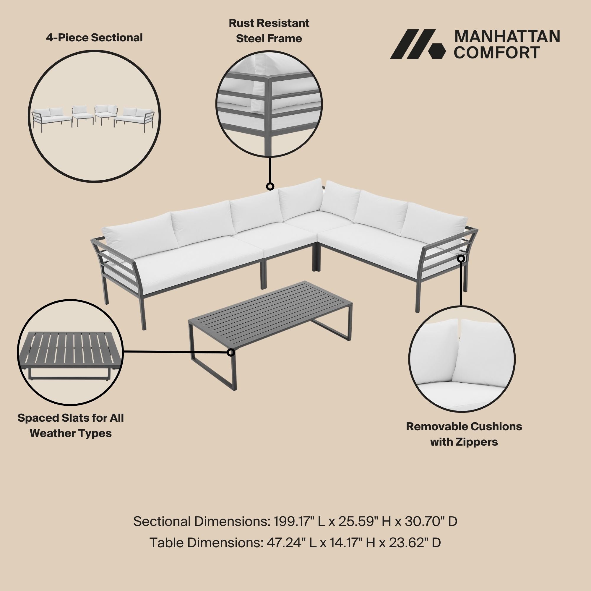 Sunnyside 5-Piece Outdoor Conversation Set