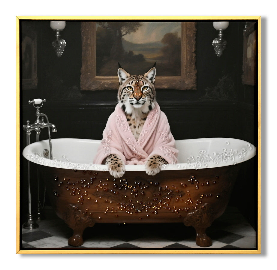 Tiger in Bathtub Wall Art Print Poster