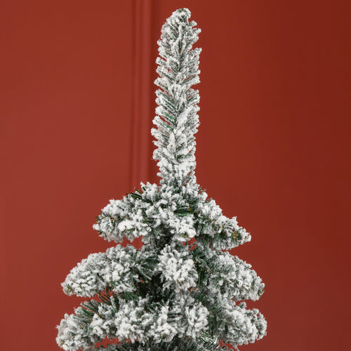 HOMCOM 6' Tall Unlit Snow Flocked Artificial Christmas Tree