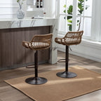 Modern Swivel Bar Stools Set of 2 Adjustable Counter Height Chairs