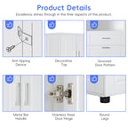 Tall Bathroom Cabinet with Laundry Basket