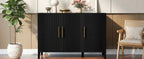 U-Style Wavy 3-Door Sideboard with Solid Pine Legs