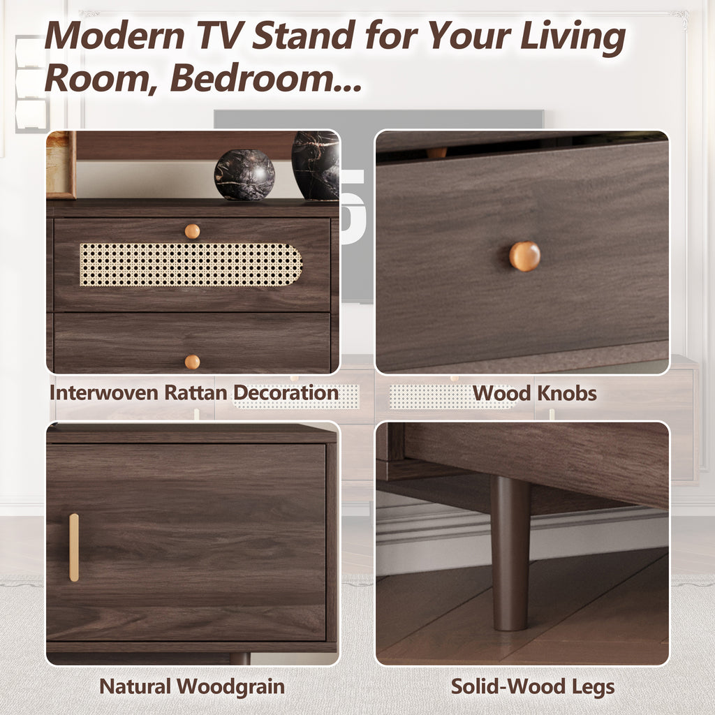 76" TV Stand with Drawers for Modern Living