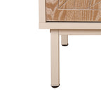 Sicotas Mid Century Sideboard Storage Rustic Sliding Door Solid Wood Cabinet