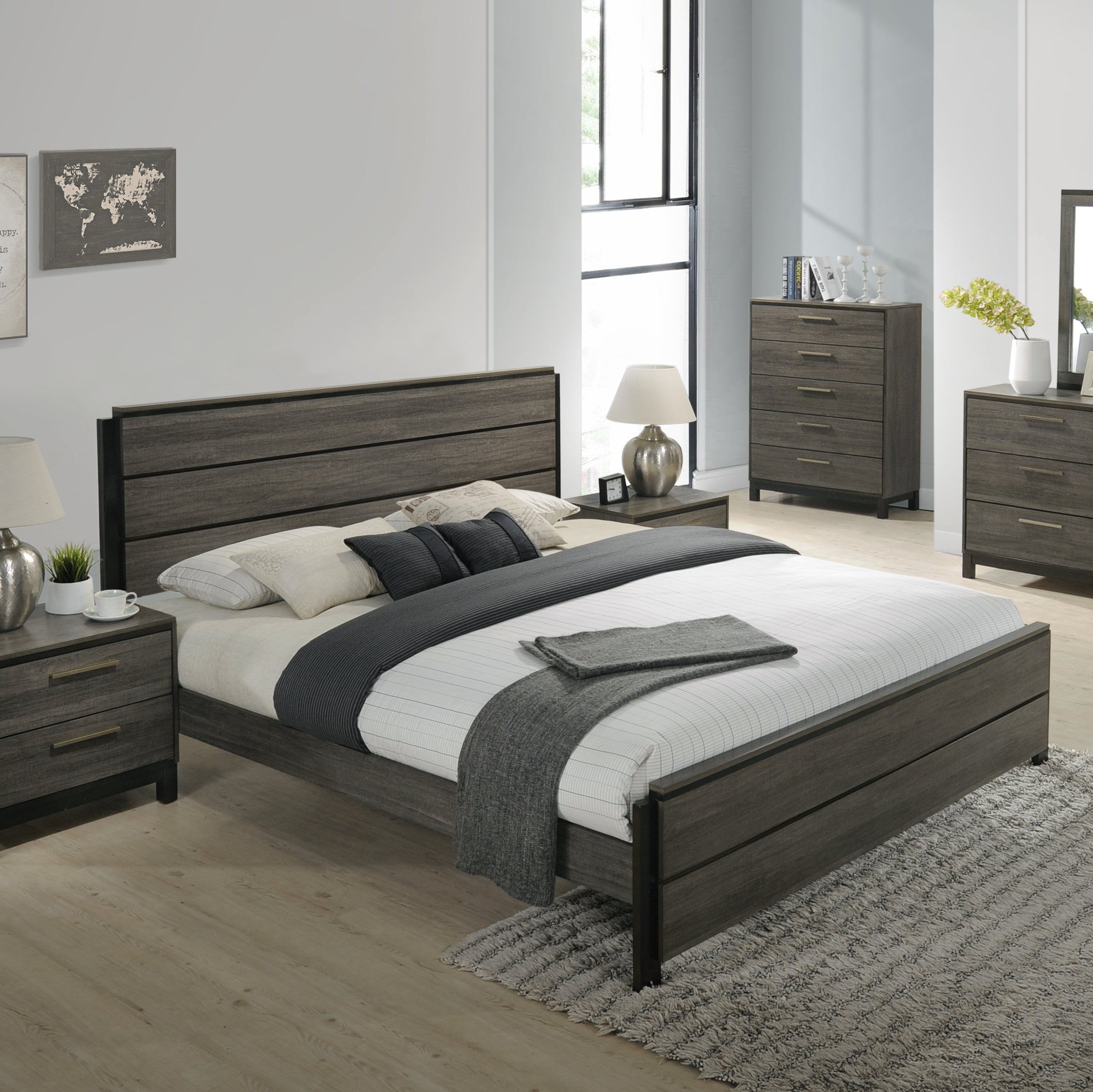 Ioana Contemporary Wood Panel Bed