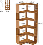 64.96" Tall 6 Tier Corner Bookshelf