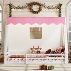 Twin Size House Floor Bed with Tent and Light