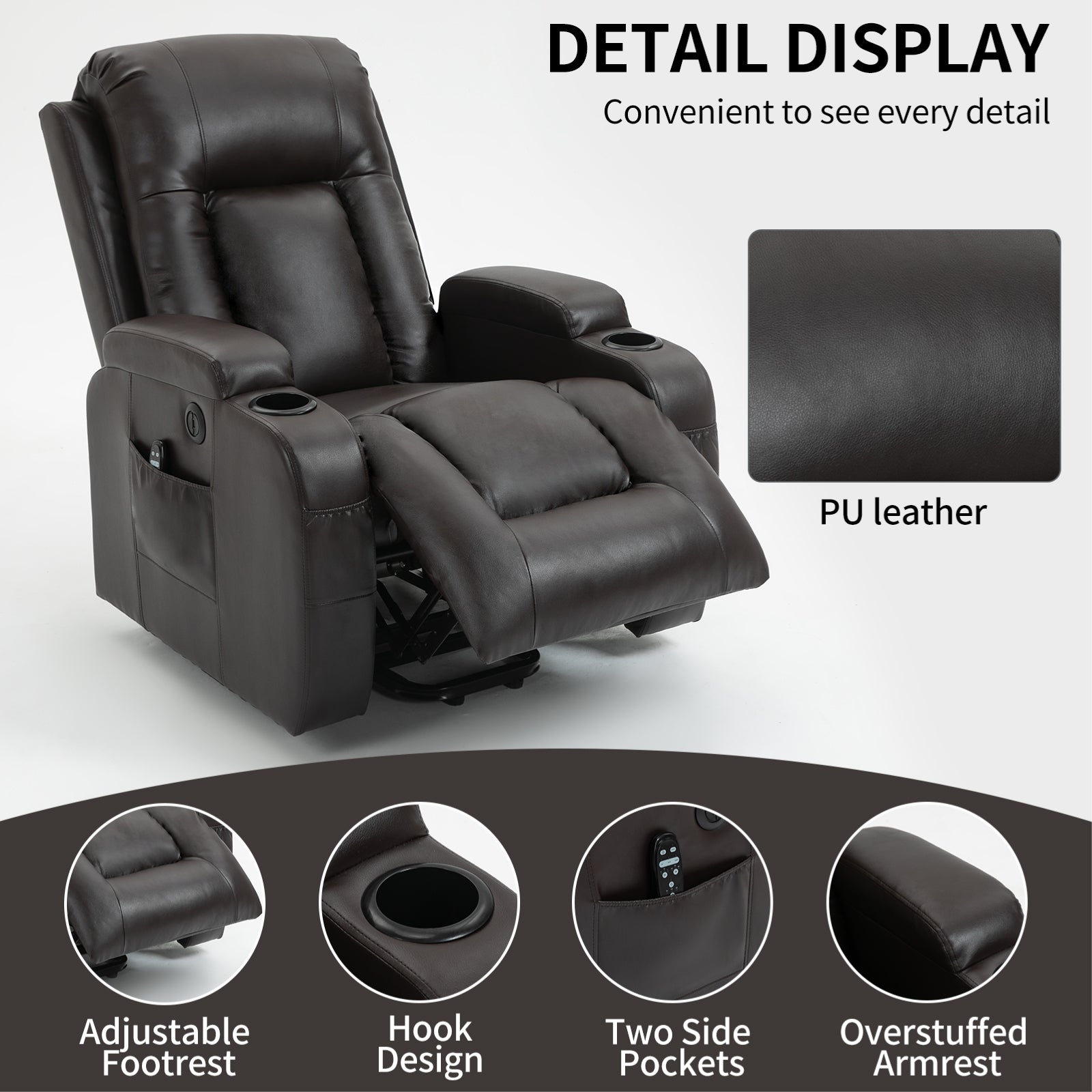 Infinite Position Power Lift Recliner Chair for Elderly