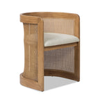 Lilith 20.5" Curved Rattan Upholstered Dining Chair