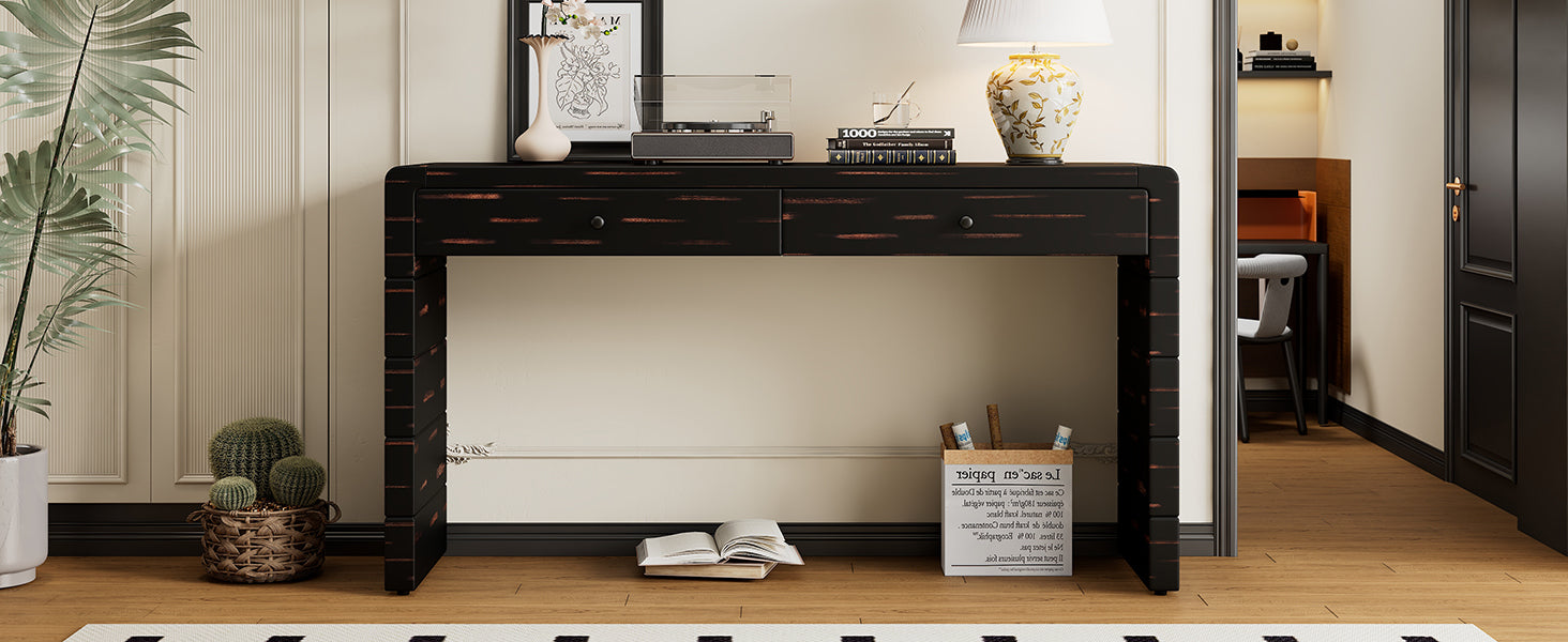 Curved Console Table with Storage