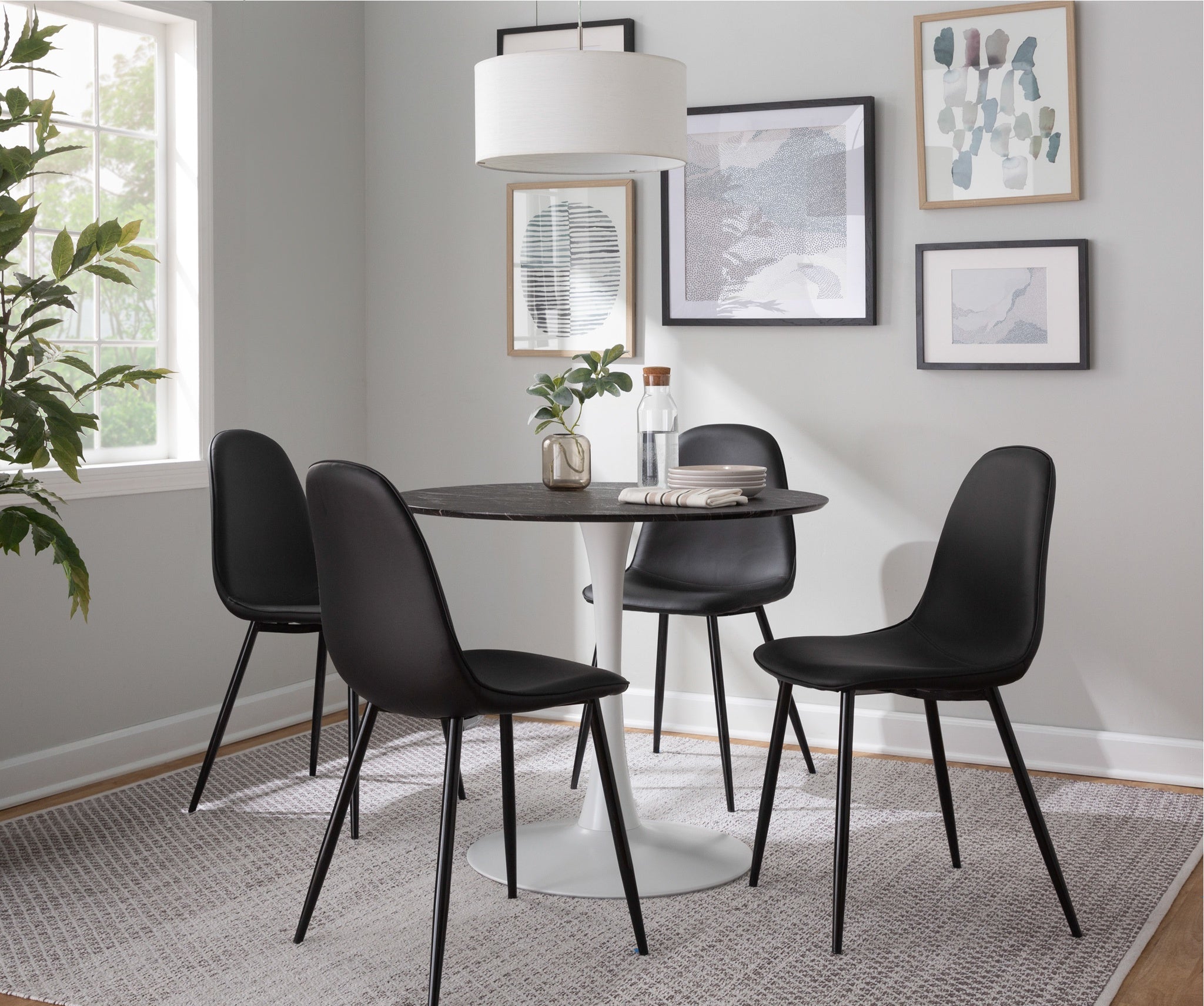 Modern Table with Round Marble Top