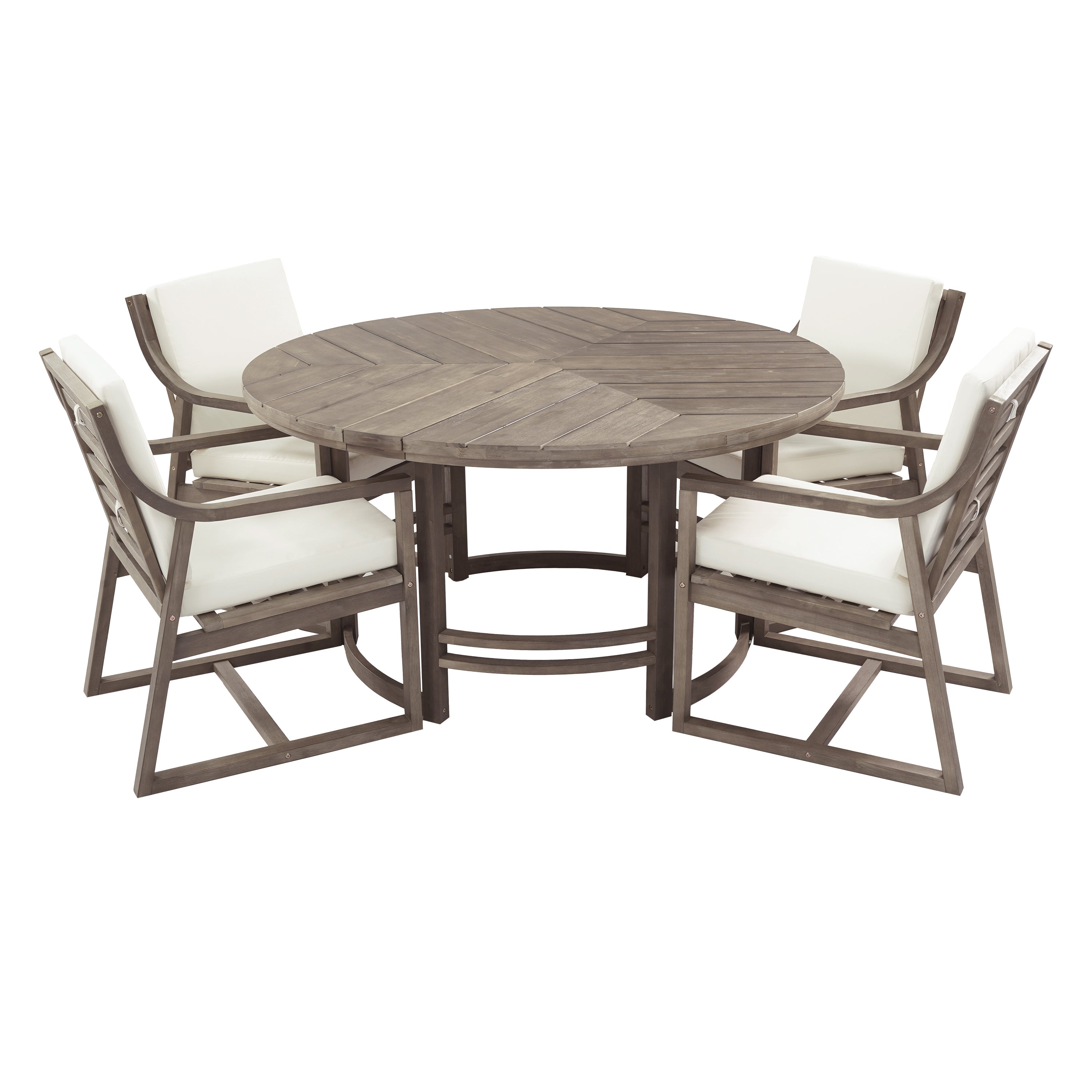 Outdoor Dining Set 5-Piece Patio Table and Chairs with Umbrella Hole