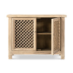 Arden 51" Solid Reclaimed Pine Lattice 2-Door Accent Storage Cabinet