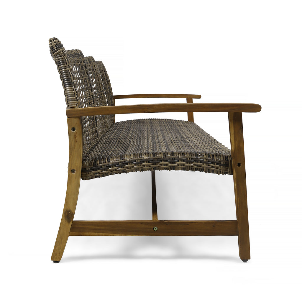 Hampton Wood + Wicker 3 Seater