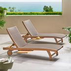 Banzai Chaise Lounge With Pull-Out Tray Set Of 2