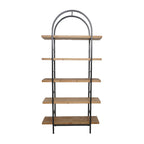 Tall Arched Wood and Iron Display Shelf