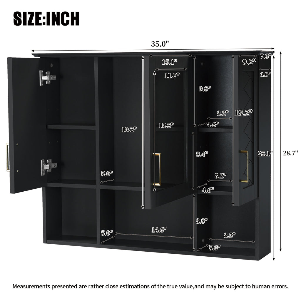 35 Inch 2-in-1 Wall Mounted Medicine Cabinet