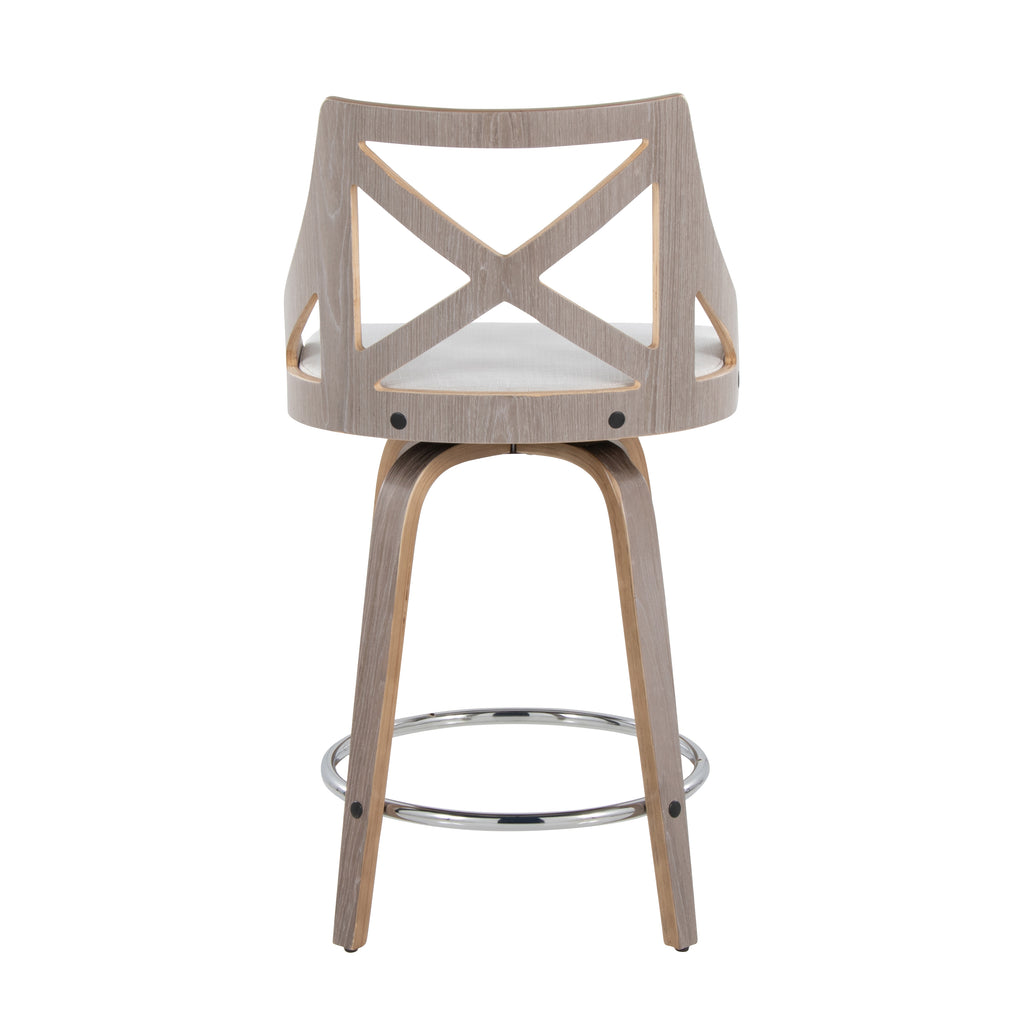24" Fixed-Height Counter Stool with Swivel in Light