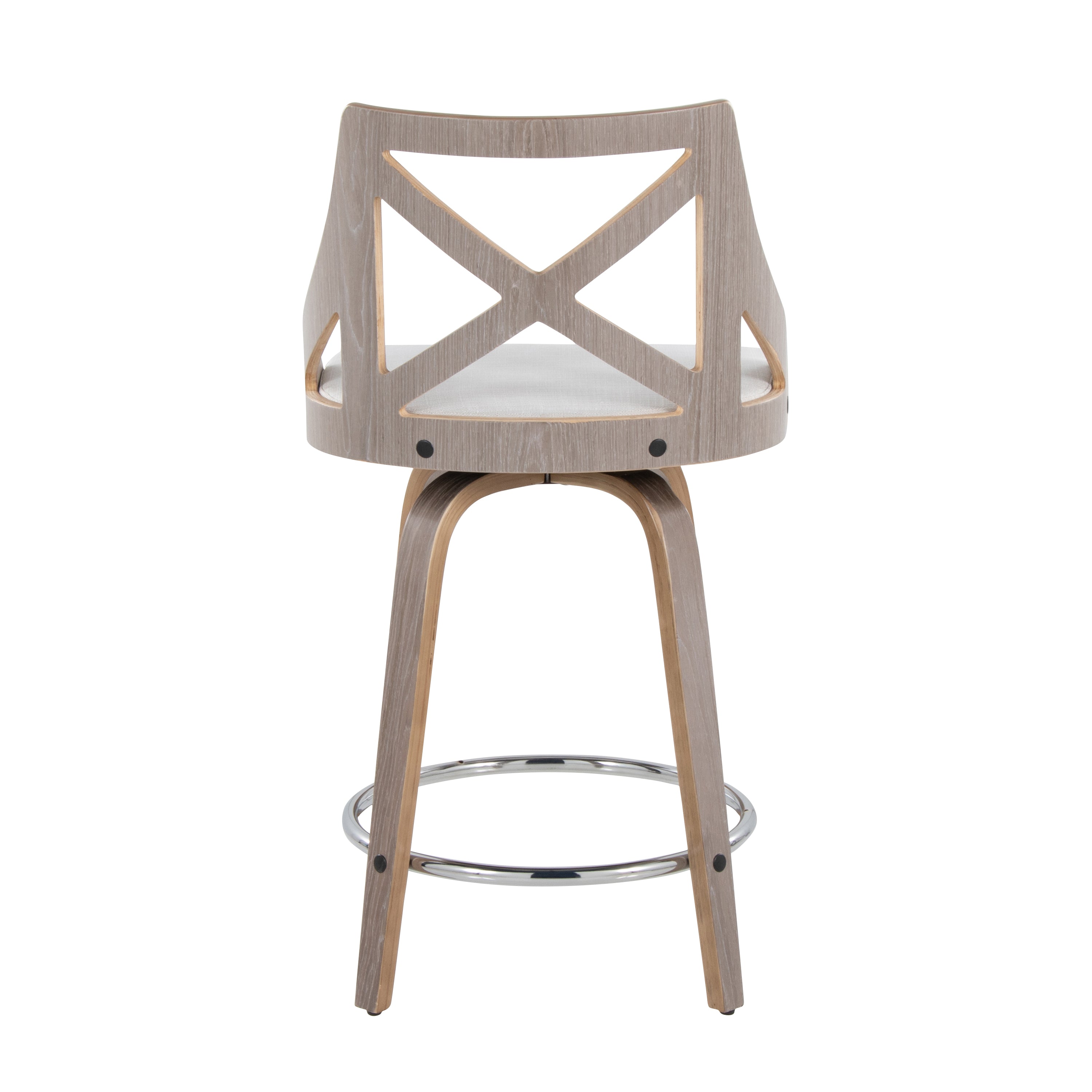 24" Fixed-Height Counter Stool with Swivel in Light